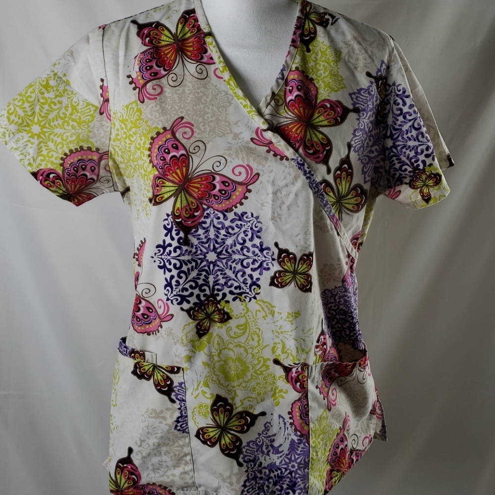 SB Scrub Butterfly Scrub Top Size Small